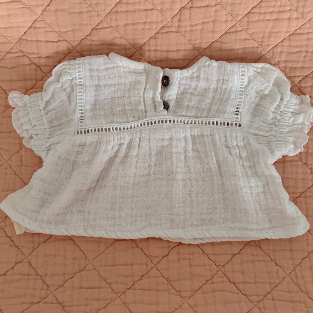 White Ruffled Newborn Top - Picture 3 of 3